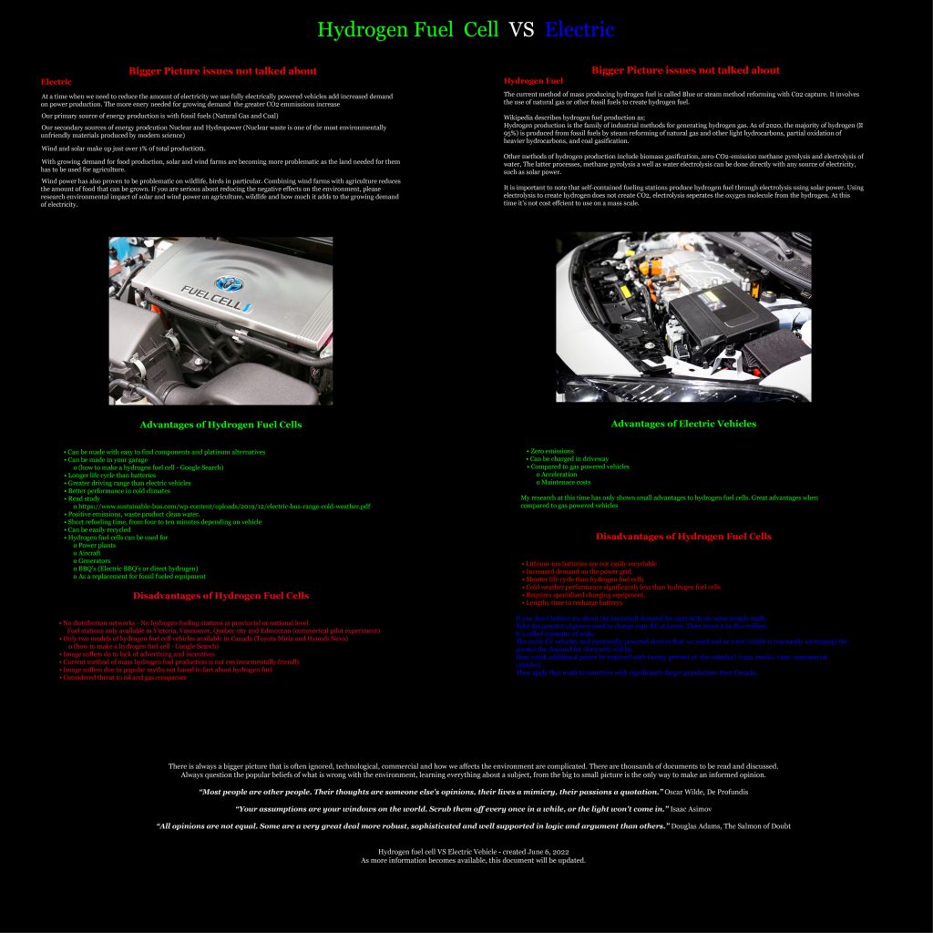 Infographic to compare hydrogen fuel cell vehicles and pure electric vehicles